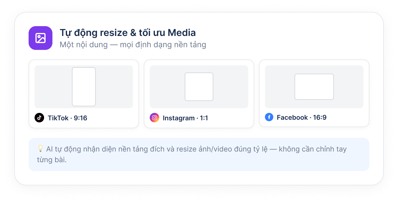 Automatic media optimization per platform