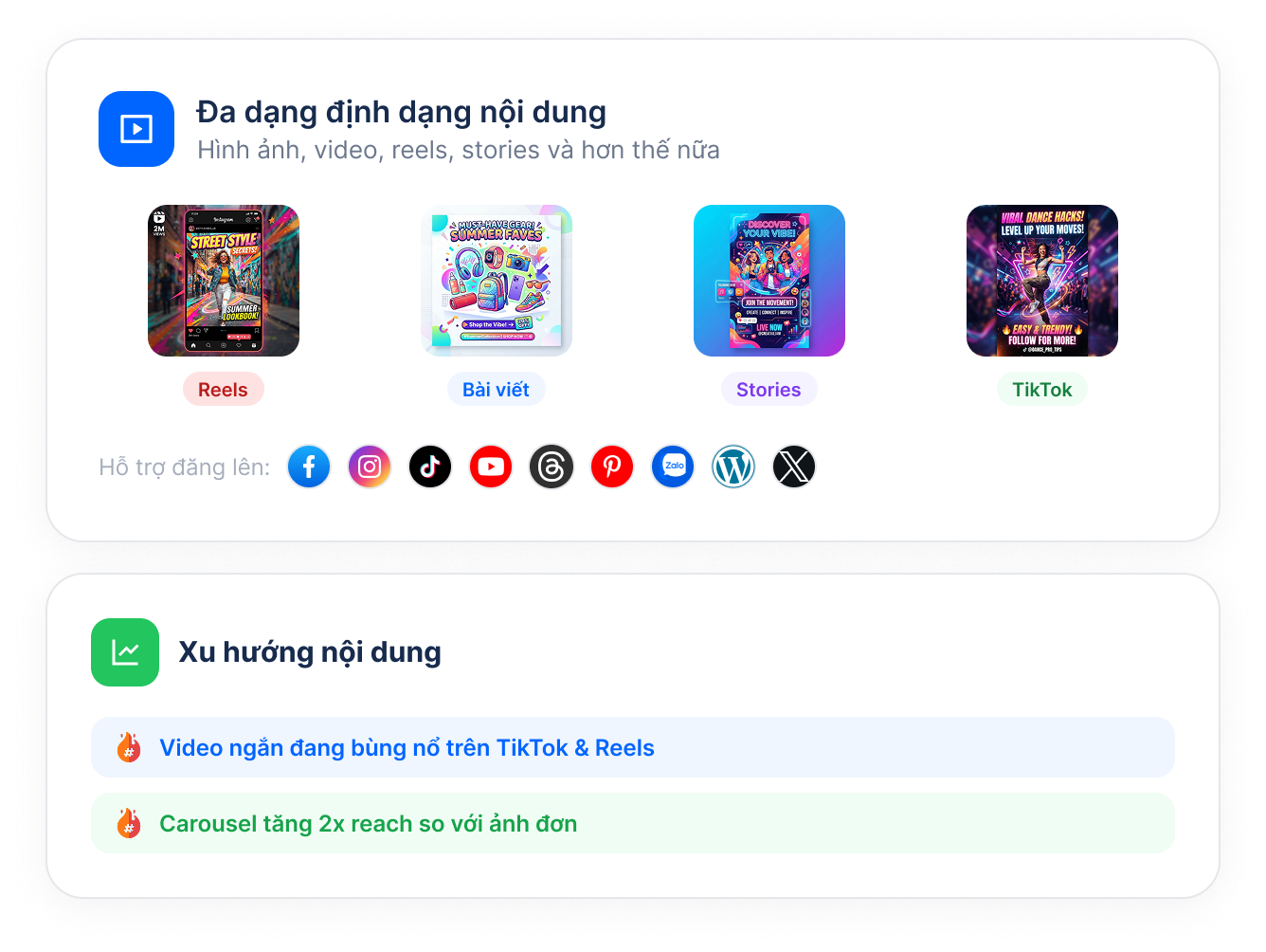 Publish every social format without limits